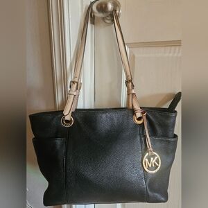 Michael Kors Black Leather Tote Bag
